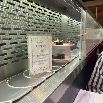 Sushi Train - The "train" ft. the Spider Tempura Roll (very tasty) - Sushi Bars Near Me - Nashville, Tennessee