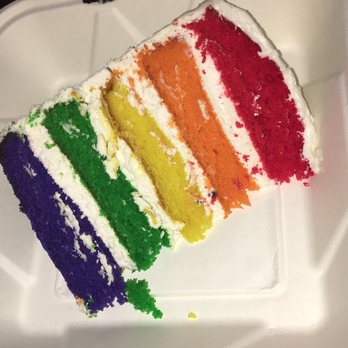 Barnaby's Cafe - Rainbow cake! (White cake with food coloring) SO DELICIOUS - American Near Me - Houston, Texas Barnaby's Cafe - Rainbow cake! (White cake with food coloring) SO DELICIOUS - American Near Me - Houston, Texas