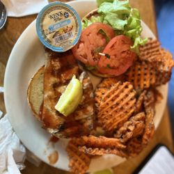 Mike & C's Family Sports Grill - Mahi Sandwich & Sweet Potato Fries