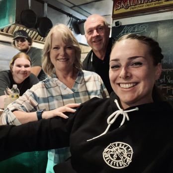 Son of Skaliwags - Family shot with our server, Emily and chef Marshal - New American Near Me - Algoma, Wisconsin Son of Skaliwags - Family shot with our server, Emily and chef Marshal - New American Near Me - Algoma, Wisconsin