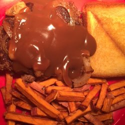 Sam's Diner - Hamburger Steaks smothered with mushrooms, onion and gravy!