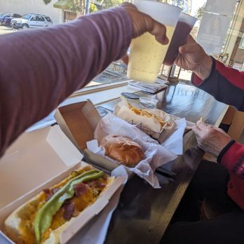 Hillside Tap Room & Eatery - Hawaiian dog, spicy chicken sandwich, fries, cosmic crisps cider, and berry slushie - Beer Bar Near Me - Martinez, California Hillside Tap Room & Eatery - Hawaiian dog, spicy chicken sandwich, fries, cosmic crisps cider, and berry slushie - Beer Bar Near Me - Martinez, California