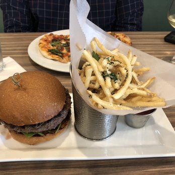 Ember & Greens - Wagyu Burger with truffle fries. - New American Near Me - Houston, Texas