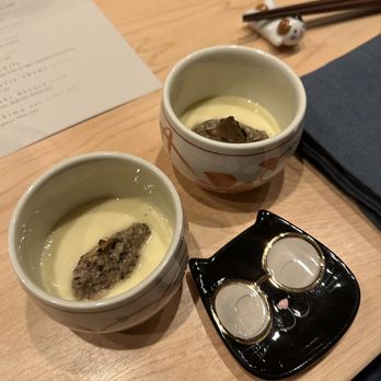 Craft Omakase - Egg custard with shiitake - Japanese Near Me - Austin, Texas Craft Omakase - Egg custard with shiitake - Japanese Near Me - Austin, Texas