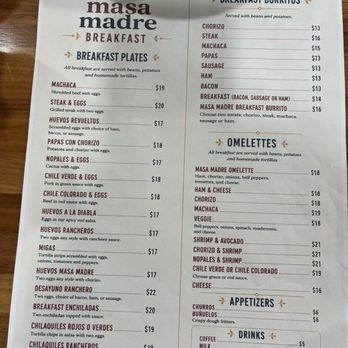 Masa Madre Restaurant - Breakfast menu - Mexican Near Me - Fresno, California Masa Madre Restaurant - Breakfast menu - Mexican Near Me - Fresno, California