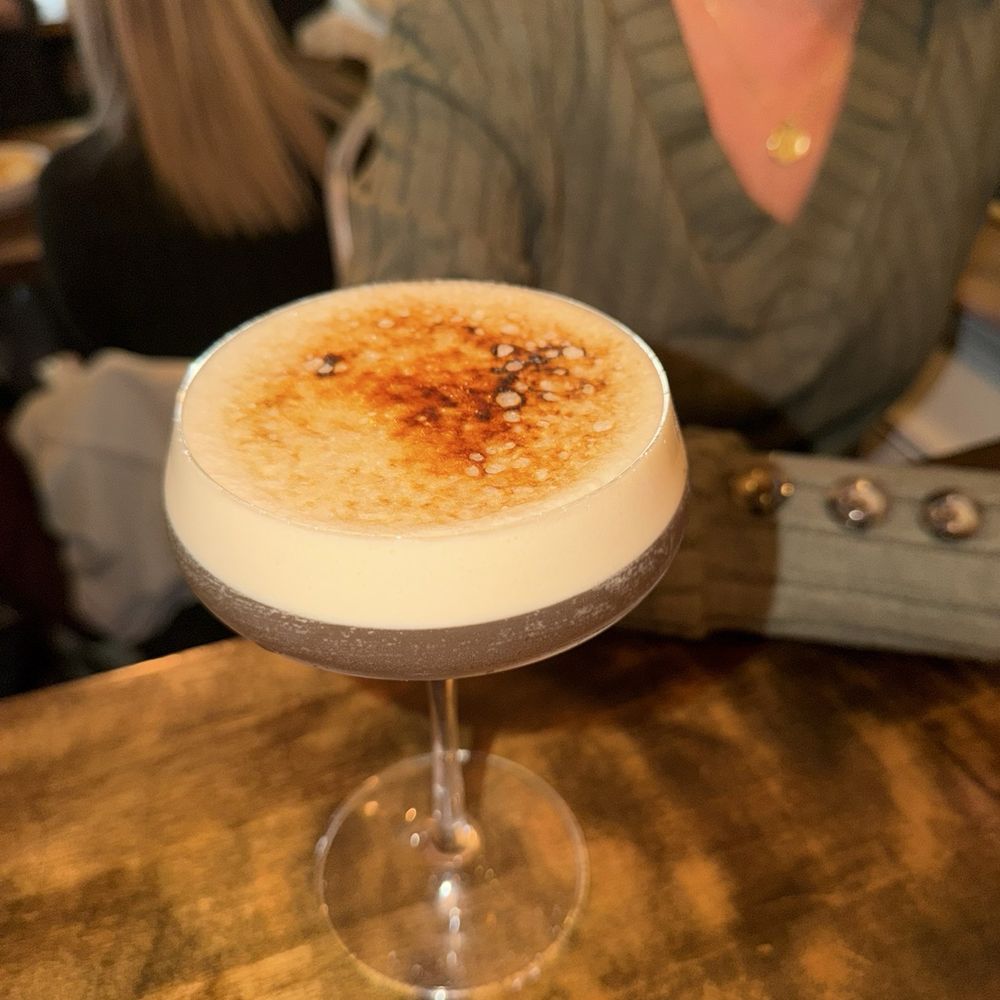 Hermanas Kitchen and Cocktails - Espresso martini with crème brûlée - Cocktail Bars Near Me - Lindenhurst, New York Hermanas Kitchen and Cocktails - Espresso martini with crème brûlée - Cocktail Bars Near Me - Lindenhurst, New York