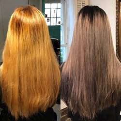 Salon Della Vita - Shadow root with grey color retouch done by Angela