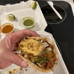 Taqueria El Zarape - Taco Al Pastor with a thin slab of pineapple. Seriously, that is a taco.