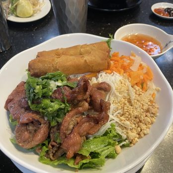 Pho Cow Cali Express - Bun Cha Gio Thit Nuong (Vermicelli Bowl with Grilled Pork and Egg Rolls) - Vietnamese Near Me - San Diego, California Pho Cow Cali Express - Bun Cha Gio Thit Nuong (Vermicelli Bowl with Grilled Pork and Egg Rolls) - Vietnamese Near Me - San Diego, California