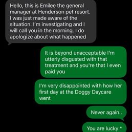 The convo after I got my dog. These people are something. Never ever again. Never. The convo after I got my dog. These people are something. Never ever again. Never.