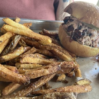 Equilibrium Brewery - Pulled pork sandwich Average don't get to excited - Breweries Near Me - Middletown, New York