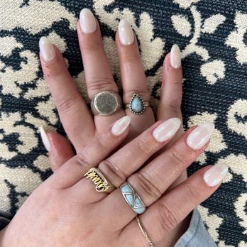 Omni Organic Nails - Off white dip powder with chrome powder. Done by Vy. - Nail Salons Near Me - Orange, California Omni Organic Nails - Off white dip powder with chrome powder. Done by Vy. - Nail Salons Near Me - Orange, California