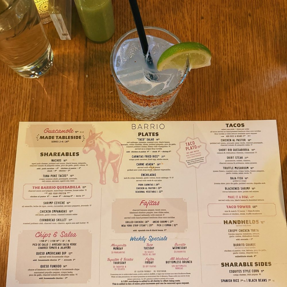 Barrio - Menu - Mexican Near Me - Chicago, Illinois