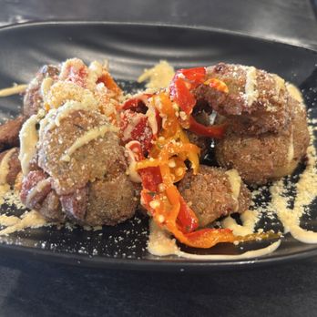 CheSa’s Bistro & Bar - Sausage & Pepperjack Hush Puppies - Gluten-Free Near Me - Chicago, Illinois CheSa’s Bistro & Bar - Sausage & Pepperjack Hush Puppies - Gluten-Free Near Me - Chicago, Illinois