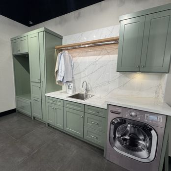 Velène Design House - Laundry/mudroom area - at ROK Hardware & Cabinets - Interior Design Near Me Velène Design House - Laundry/mudroom area - at ROK Hardware & Cabinets - Interior Design Near Me