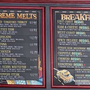 East Coast Bagel - Menu page 1 of 2 - Bagels Near Me - Long Beach, California