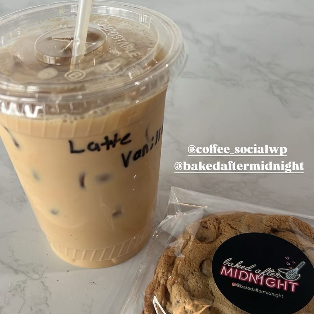 Iced latte/baked after midnight cookie Iced latte/baked after midnight cookie