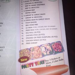 No 1 Chinese Restaurant - Part tray entrees