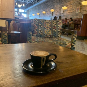 Trinity Street - My mocha cappuccino from the couches at the rear of the coffee shop - Coffee & Tea Near Me - Decatur, Texas
