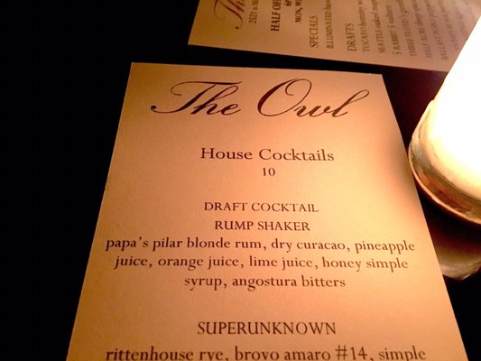 Menu photo 3 The Owl Chicago, IL