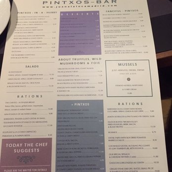 Juana la Loca - Menu - Tapas/Small Plates Near Me - Madrid, M