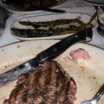 Morton's The Steakhouse - Ribeye and Pieter house with asparagus with balsamic drizzle. AMAZING!! - Steakhouses Near Me - Honolulu, Hawaii