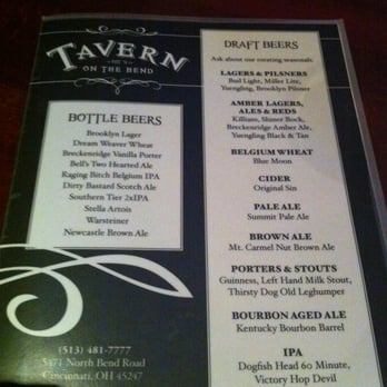 Tavern On The Bend - Menu - Beers - American Near Me - Cincinnati, Ohio Tavern On The Bend - Menu - Beers - American Near Me - Cincinnati, Ohio