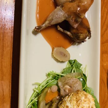 Chestnut - Glazed quail with watercress salad. - New American Near Me - Asheville, North Carolina