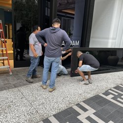 Prime Locksmith - Commercial glass door bracket replacement and door adjustment in the mall.