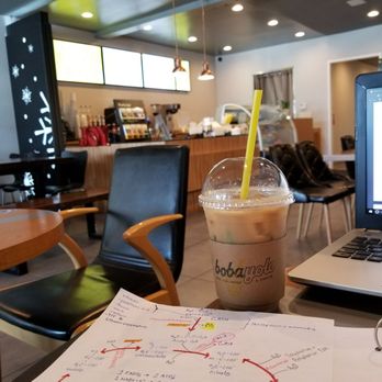 BobaYolo - Mojito coffee, my favorite drink so far. Comes with fresh mint leaves. - Coffee & Tea Near Me - Fullerton, California