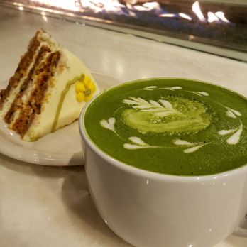 Urth Caffé - Orange - Urth Caffe: Moroccan Tea Latte and carrot cake. Both recommended! - Coffee & Tea Near Me - Orange, California