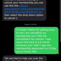 HOTWORX - Meridian, ID - Ten Mile - More messages from the manager, not a phone call as requested.