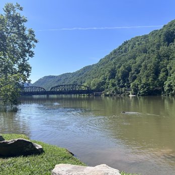 Hawks Nest State Park - Train cars in the gorge at the Fisherman's Trail - Parks Near Me - Ansted, West Virginia