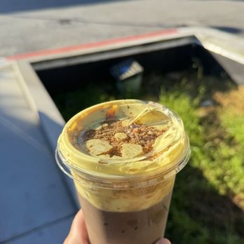 Academic Coffee - Hojicha Latte with Citrus Cream - Coffee & Tea Near Me - Santa Clara, California Academic Coffee - Hojicha Latte with Citrus Cream - Coffee & Tea Near Me - Santa Clara, California
