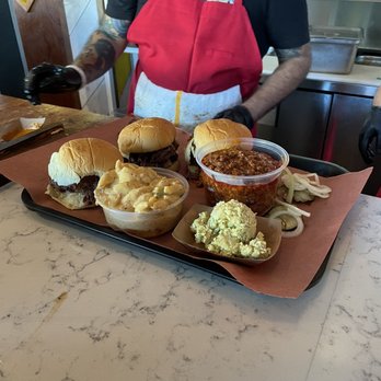la Barbecue - La Chopped, Sloppy Ho, Potato Salad, Chili and Shells/Cheese. - Barbeque Near Me - Austin, Texas la Barbecue - La Chopped, Sloppy Ho, Potato Salad, Chili and Shells/Cheese. - Barbeque Near Me - Austin, Texas