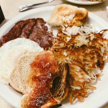 The Pancake Chef - Meat & Eggs meal: corned beef hash, hashbrowns, eggs, and toast. - American Near Me - SeaTac, Washington The Pancake Chef - Meat & Eggs meal: corned beef hash, hashbrowns, eggs, and toast. - American Near Me - SeaTac, Washington