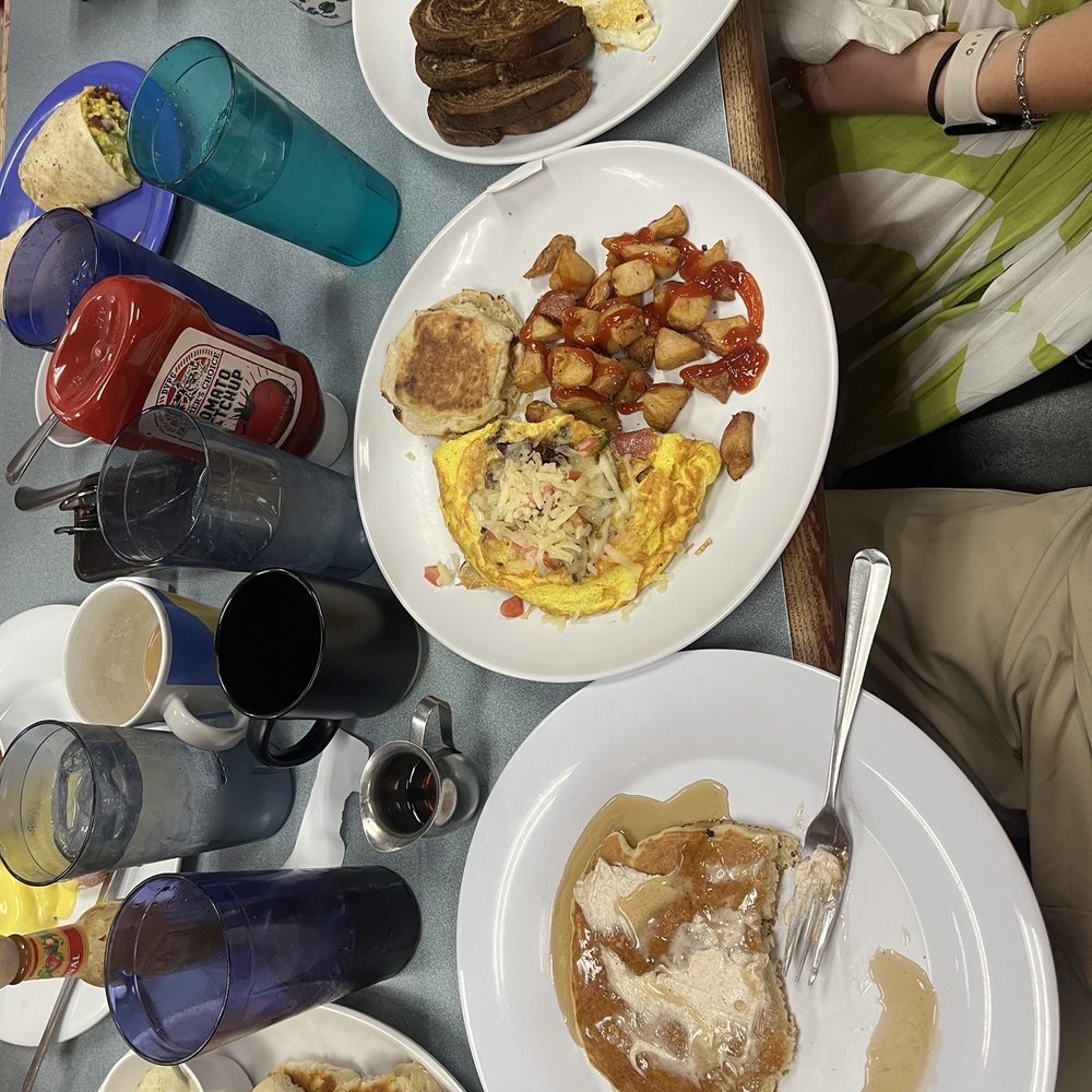 Sabrosos Omelet and a pancake on the side Sabrosos Omelet and a pancake on the side