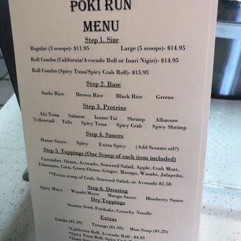 Poki Run - Food menu - Live/Raw Food Near Me - Milpitas, California