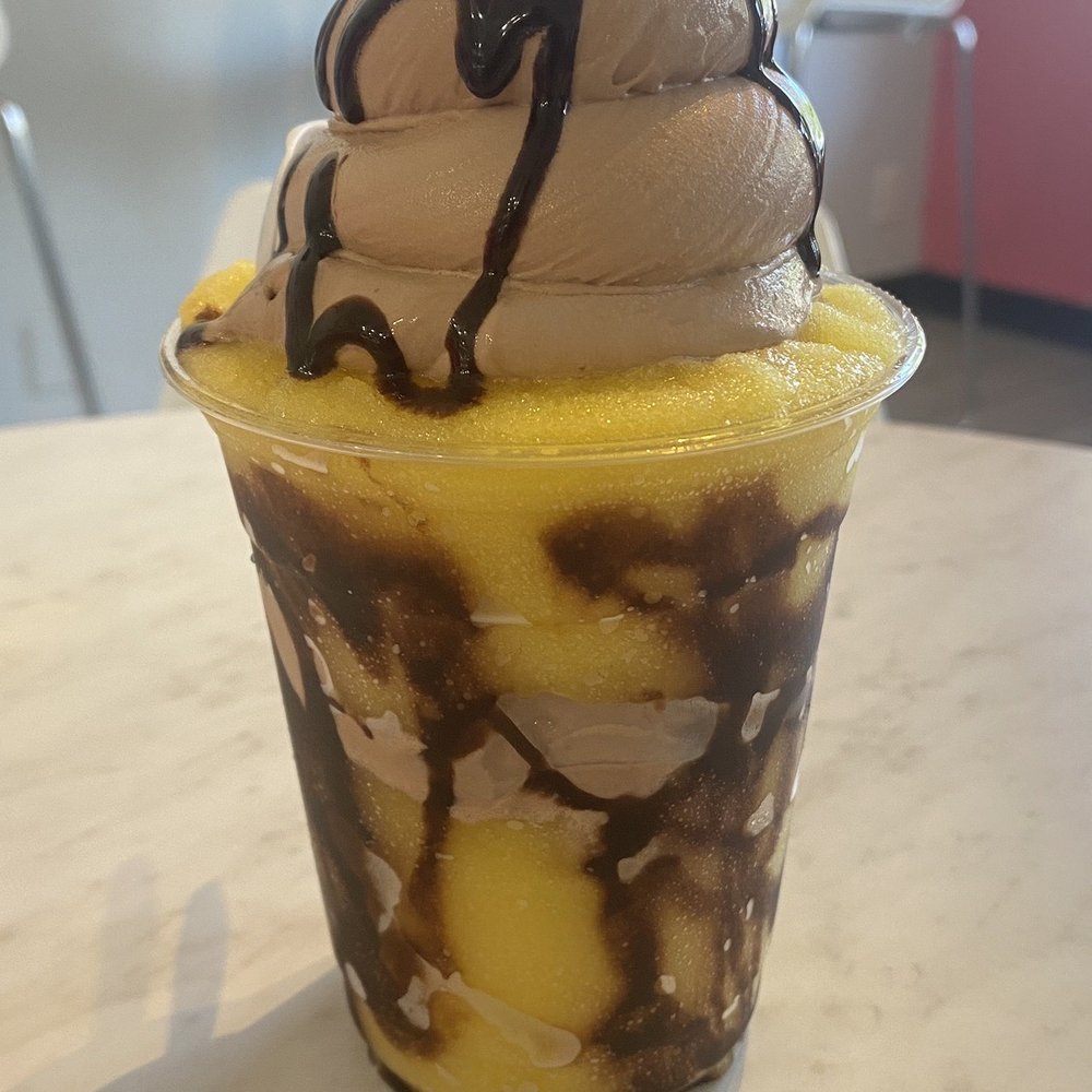 Sweet and Shavery - Banana and chocolate custard - Desserts Near Me - Davis, California Sweet and Shavery - Banana and chocolate custard - Desserts Near Me - Davis, California