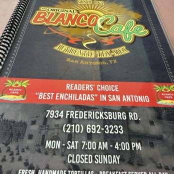 Blanco Cafe - Menu - Mexican Near Me - San Antonio, Texas