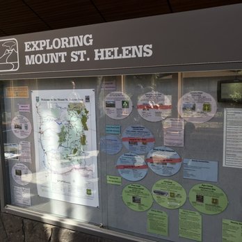 Mt St Helens Visitor Center  - Interpretive sign. - Visitor Centers Near Me - Castle Rock, Washington