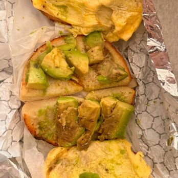 Bagel Boss - Rotten avocado on egg sandwich for my 18 month old - Bagels Near Me - Burbank, California