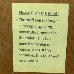 Mascoutah Library - This sign was on the inside of the restroom door