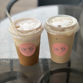 Scout Coffee - Banana Pudding Latte with Banana Cold Foam (the best!) - Coffee & Tea Near Me - Blue Springs, Missouri