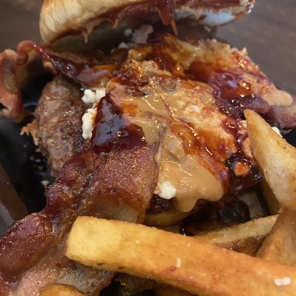 317 Burger - Strawberry Hill Burger (sub goat cheese) & Fries - Burgers Near Me - Indianapolis, Indiana 317 Burger - Strawberry Hill Burger (sub goat cheese) & Fries - Burgers Near Me - Indianapolis, Indiana