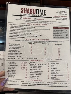 Menu photo 2 Shabu Time San Jose, CA Menu photo 2 Shabu Time San Jose, CA