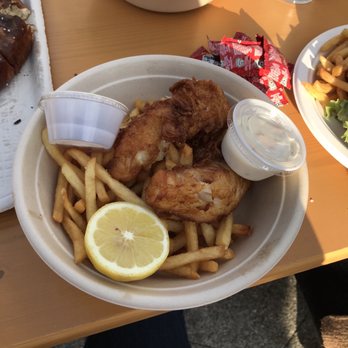 Watermark - Fish and Chips (with vinegar and tar tar sauce) - Cocktail Bars Near Me - New York, New York