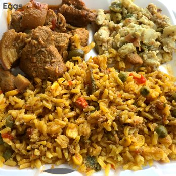 NYC Bodega - SO GOOD!!!! Stewed pork, scrambled eggs & yellow rice with gravy - Dominican Near Me - Lawrenceville, Georgia NYC Bodega - SO GOOD!!!! Stewed pork, scrambled eggs & yellow rice with gravy - Dominican Near Me - Lawrenceville, Georgia