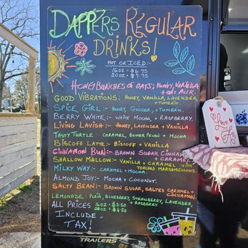 The Dapper Bean - a chalk board with a list of drinks - Coffee & Tea Near Me - Winston Salem, North Carolina The Dapper Bean - a chalk board with a list of drinks - Coffee & Tea Near Me - Winston Salem, North Carolina