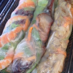 Love Pho Vietnamese Cuisine - Mixed cold rolls. These are pretty long ones. Personally I would prefer cucumber in mine rather than mixed lettuce. But they're not bad.